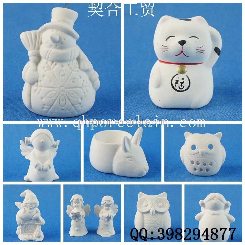 DIY unpaint ceramic paint toy bisque ceramic Acrylic paint figure unfinished statue