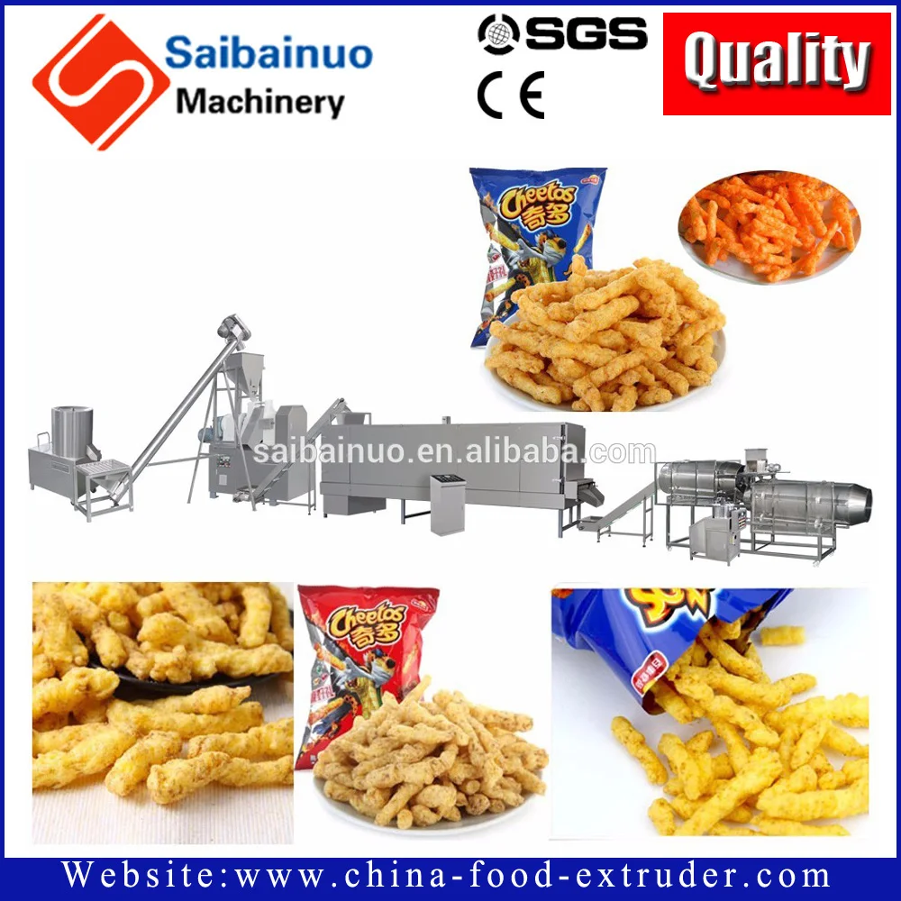 Saibainuo corn snack food cheetos /nik nak/kurkure making machine production line with great price