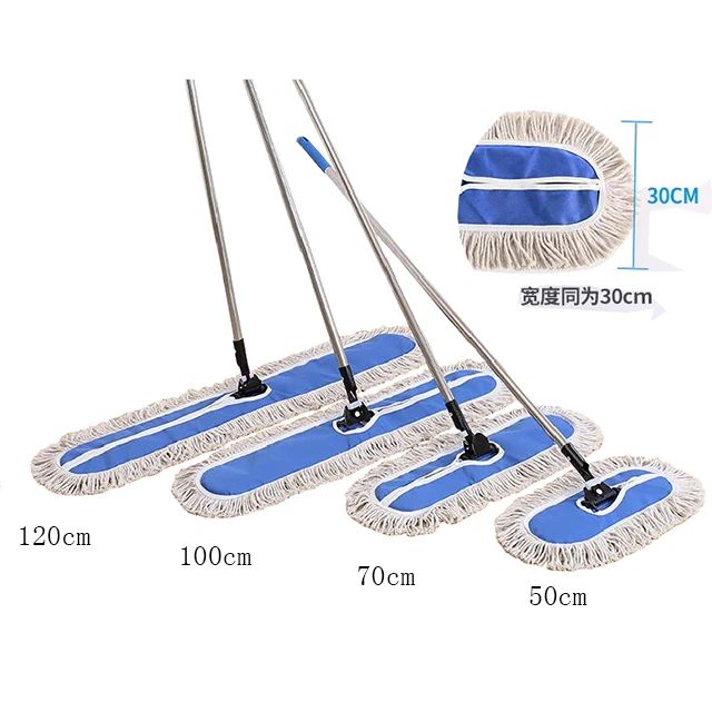 Easy Cleaning Cotton Mop for Floor Cleaning Rectangle Shaped Head with Steel Handle Durable Stocked for Home Use for Dining Room
