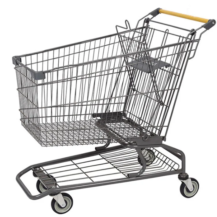 American Style Supermarket Trolleys Shopping Cart with 4 Wheels for Stores