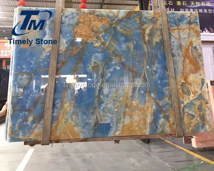 
backlit translucent wall panel blue jade stone raw agate stones 