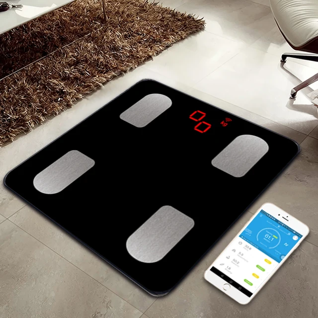 2023 Newest Wireless Tuya Tempered Glass Smart Scale Free Wifi Body Fat Scale body fat smart scale with app