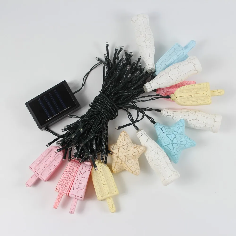 
 Уличная светодиодная гирлянда для сада, праздничное Рождественское украшение, светящаяся гирлянда для мороженого с трещинами  