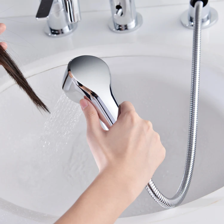 Factory direct supply deck mounted silver white painting single lever bathroom faucet