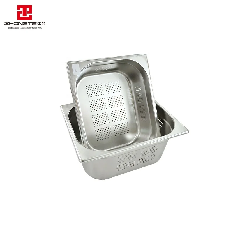 zhongte Commercial kitchen equipment dining serving buffet chaffing pans meat gastronorm stainless steel food warmer steam table