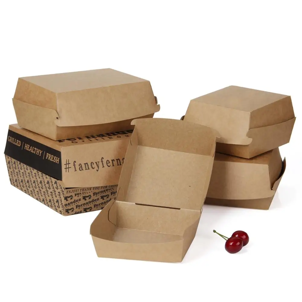 custom printed paper burger box,corrugated hamburg box