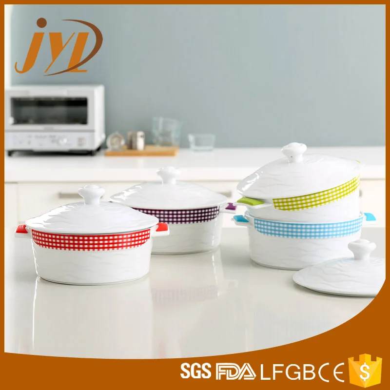 Chaozhou Factory Ceramic Food Warmer Casserole Serving Dish With