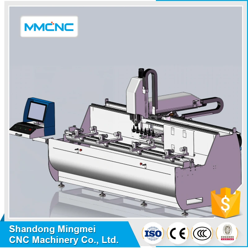LCJG3+1-CNC-3000/6000 Aluminium Profile CNC Machining Center for milling holes, slots etc on aluminium extrusion