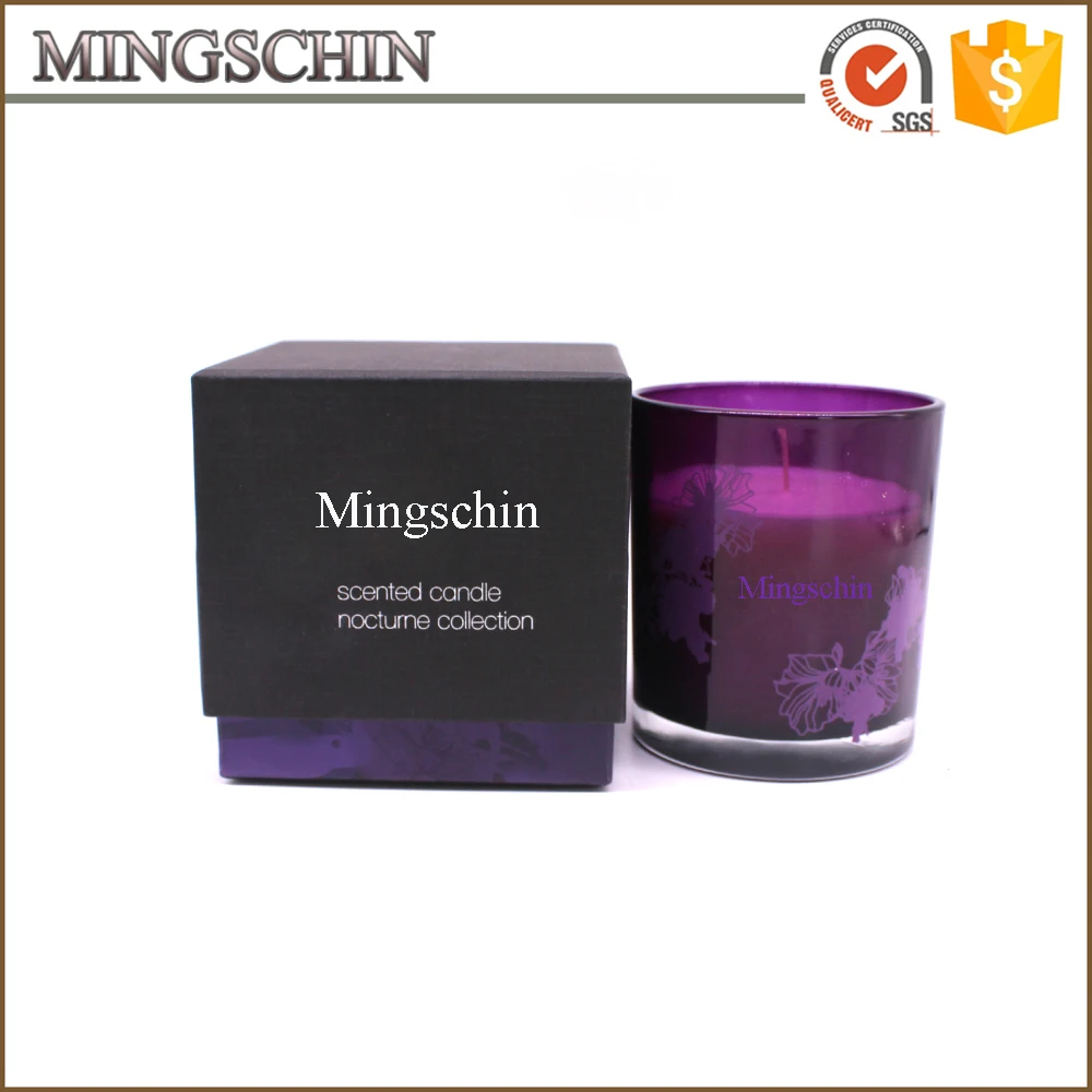 Luxury Candle Set White Frosted Glass jar and Box Scented Soy Wax Candle