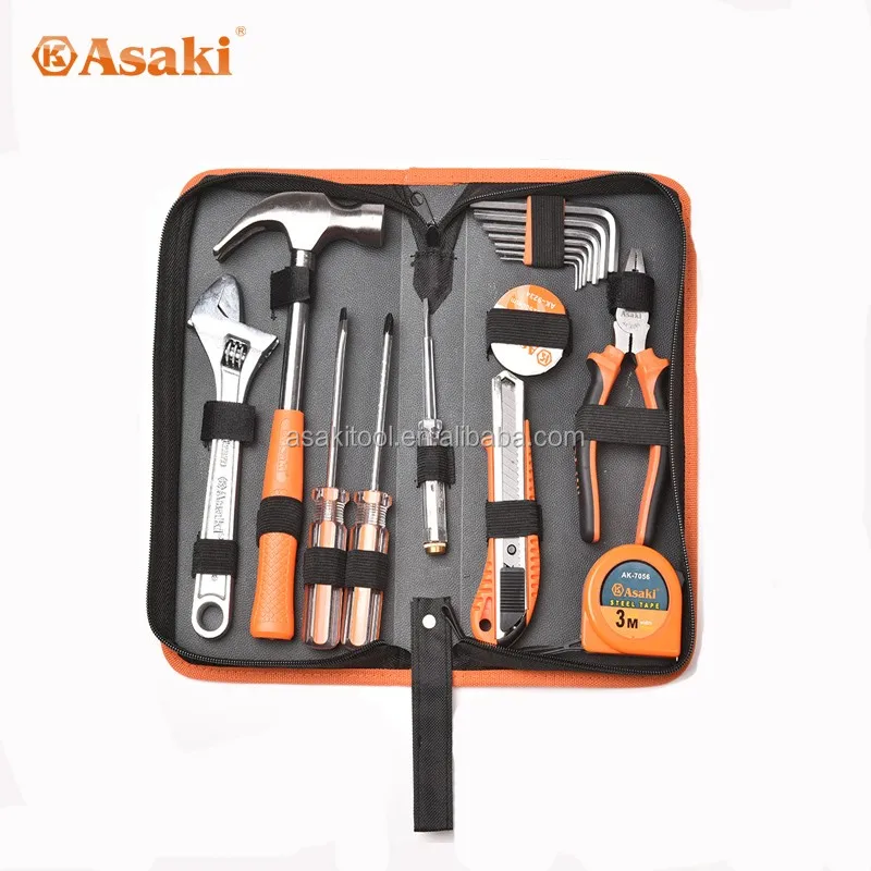 ASAKI Branded AK-9821 16pcs Basic Use Repairing Tool Set Electronic Hand Tool Kit Set Household Mechanic Professional Use