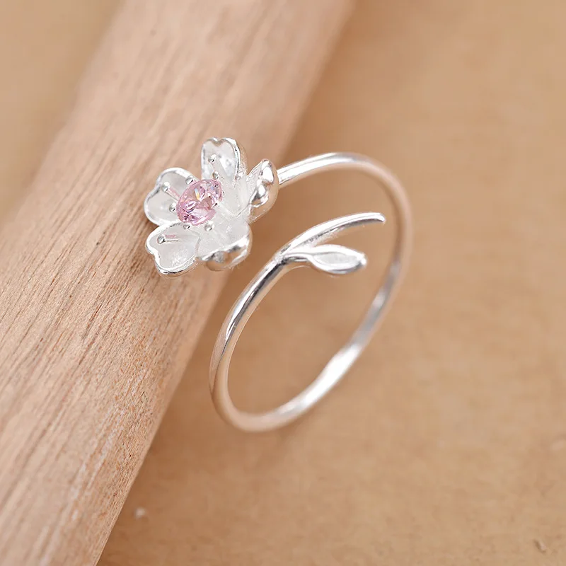flower 925 sterling silver jewelry ring