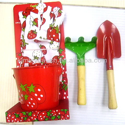 Kids Garden Bonsai Carving Shovel Rake Towel Tool Set