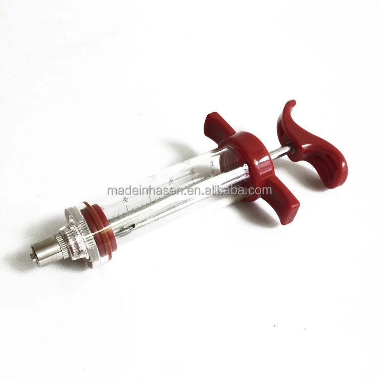 Plastic Marinade Injector Turkey Chicken Steak Syringe with Screw-on Meat Needle Meat injector