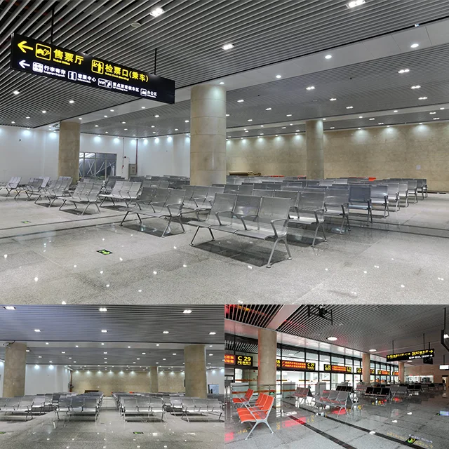 leadsun durable gang chair 3-seater waiting chairs airport seating  Customer waiting room airport chair 3 seat