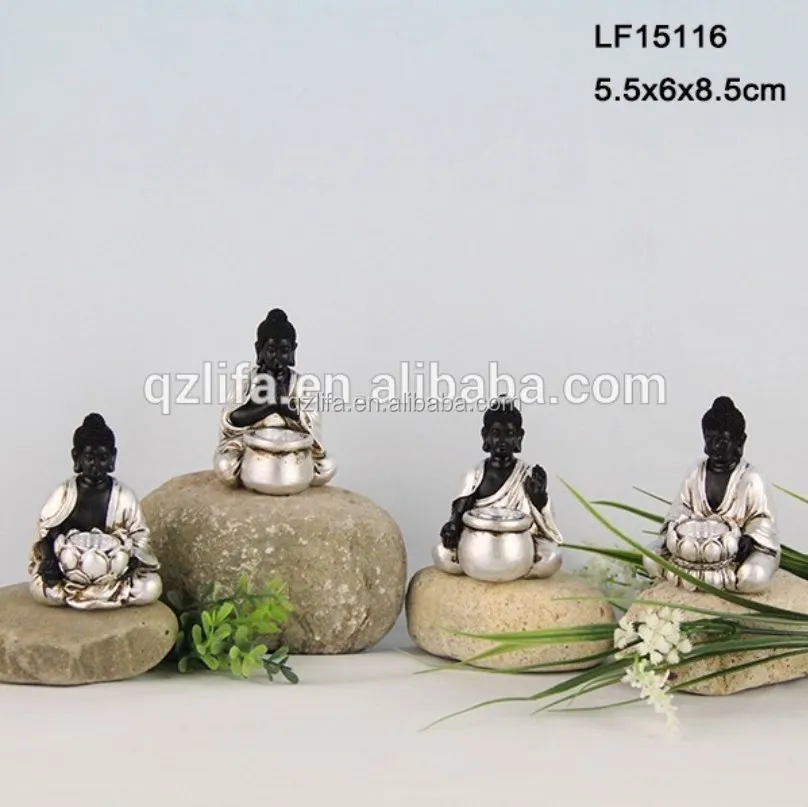 Solar resin led buddha statue lights for wholesale