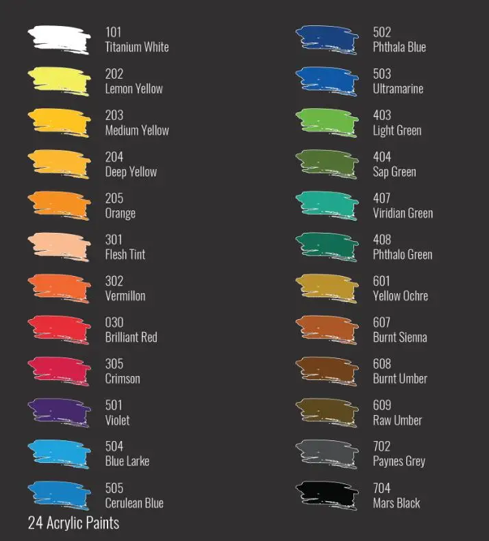 Лидер продаж на Amazon, 12 шт. и 24 шт. в упаковке, акриловая цветная краска с кисточками