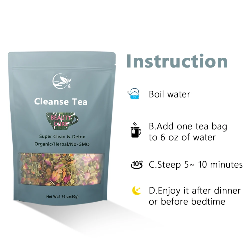 Super Nature Body Herbal Liver Colon Detox Tea Green Cleanse Herbs Tea Products Private Label / Cleanse Detox Tea