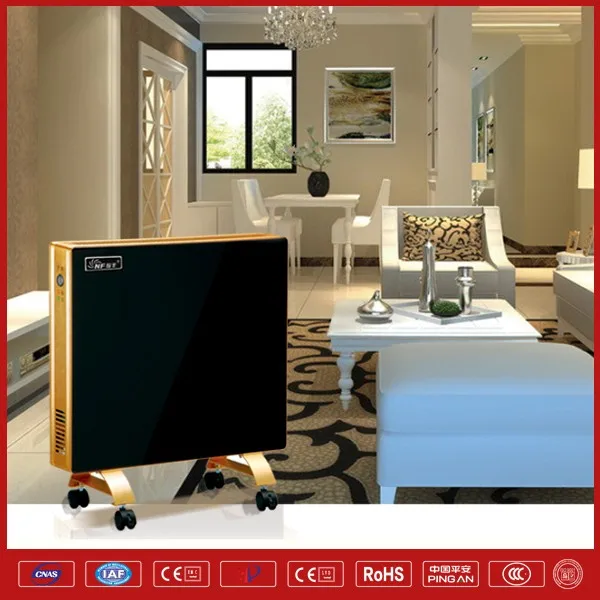 2000W Indoor Tempered Glass Panel Far Infrared Electric Heater With Customized Plug