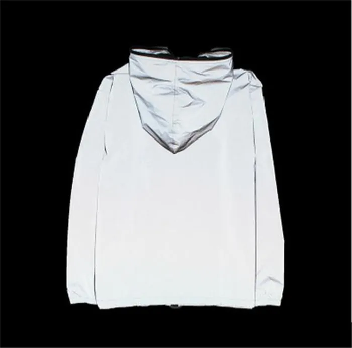 
Custom made blank unisex luminous 3M reflect light jacket hoodies 