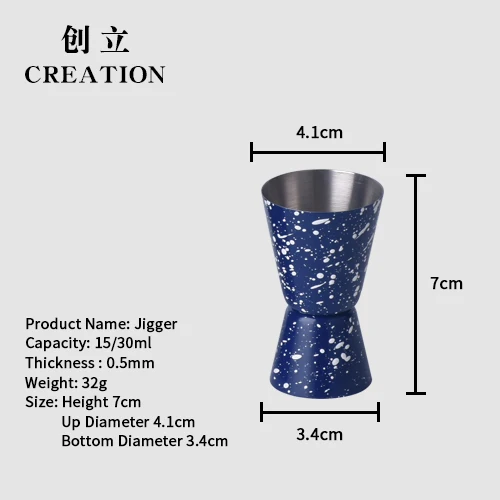 Factory Direct 750ml blue marble painted cocktail shaker stainless steel metal wine set