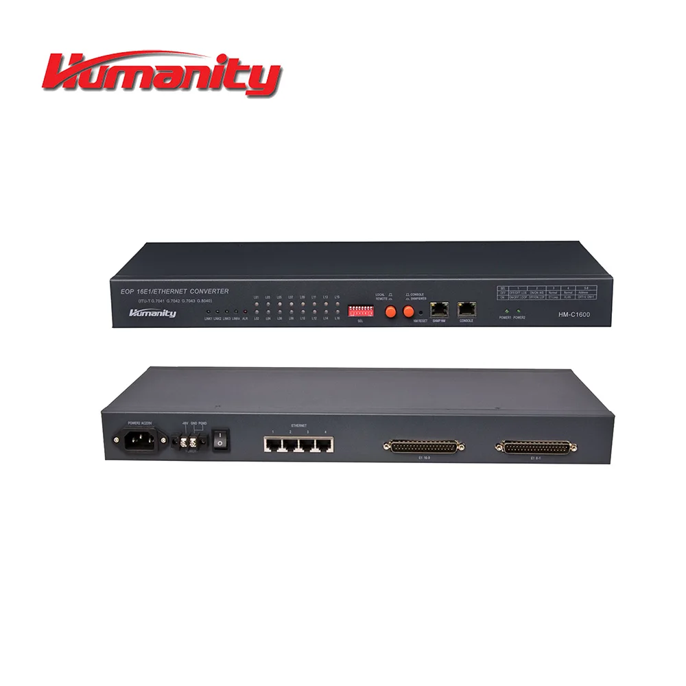 Человеческого HM-C200F 4Ethernet через E1 постоянного тока в переменный конвертер, Ethernet с один порт волокна