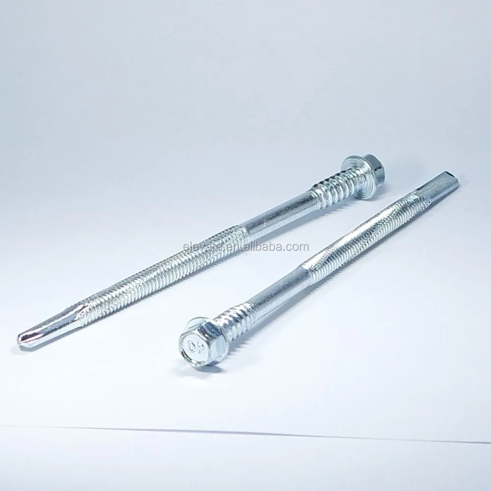 Indented Hex Washer Head 5/16 AF Double Thread (BSD/CSD) Thread No.5 Point Bonded Washer Sandwich Panel Self Drilling Screw