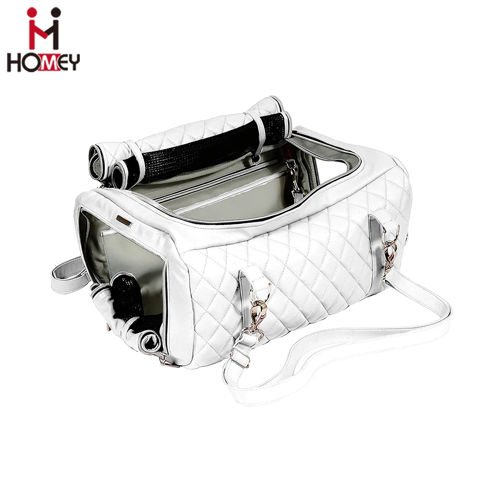 Leather Pet Carrier Luxury Dog Handbag Carrier Extra Small Dog Carrier