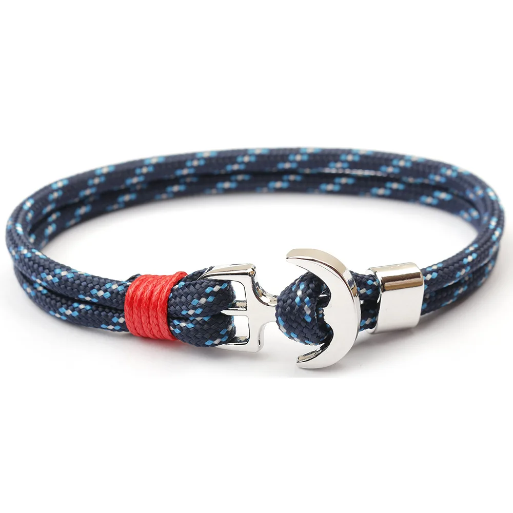 New Arrival Navy Viking Style Bracelet Custom Braid Men Anchor Bracelet