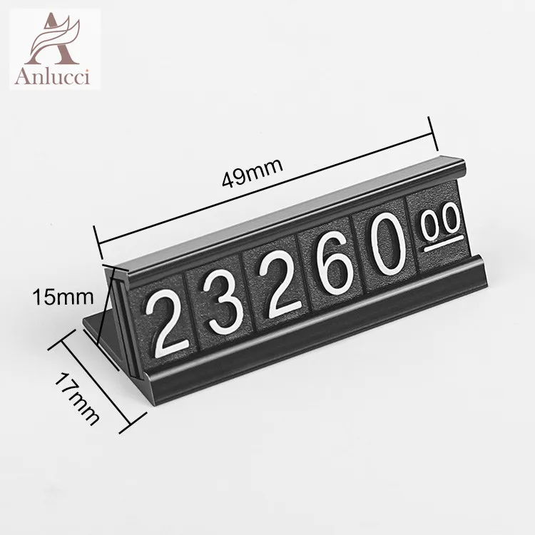 
Customizable MINI ABS Plastic Jewelry Price Cube Tags metal Digital Price Display Tag Holder 