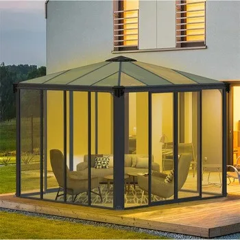 Customized Aluminum Frame Winter Garden Sunroom Conservatory  Glass Garden Glass House Used Sunroom