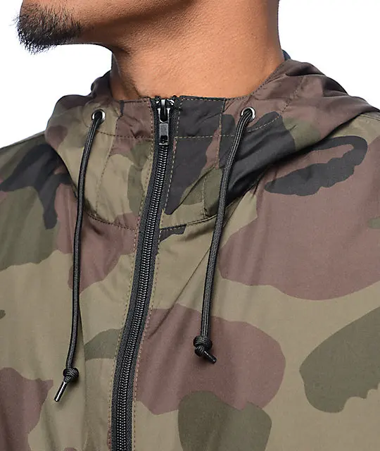 Fashion Waterproof Hooded Black Coaches Jacket Men Digital Camo Jacket
