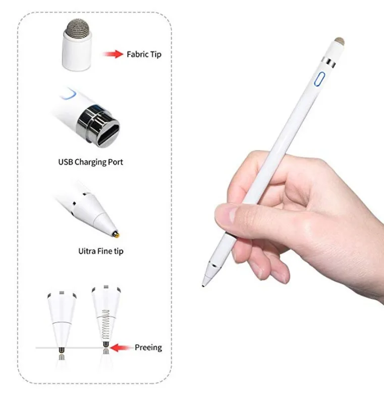 1.45mm Copper Tip High Precision Active Capacitive Stylus Pen for Touch Screen Devices
