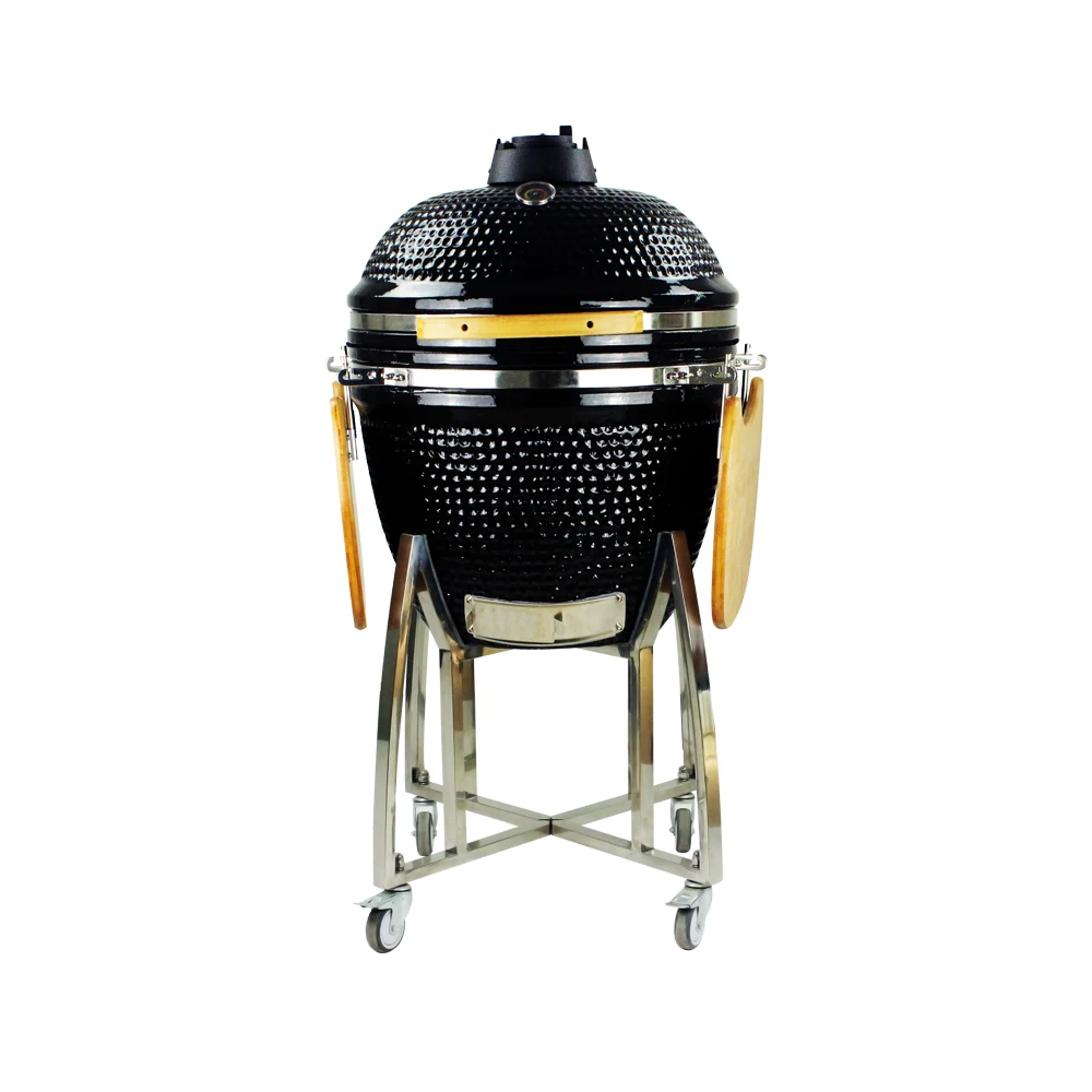 Auplex ceramic smoker grill, Outdoor Cooking Charcoal Smoking Camping Wood Stove, kamado grill