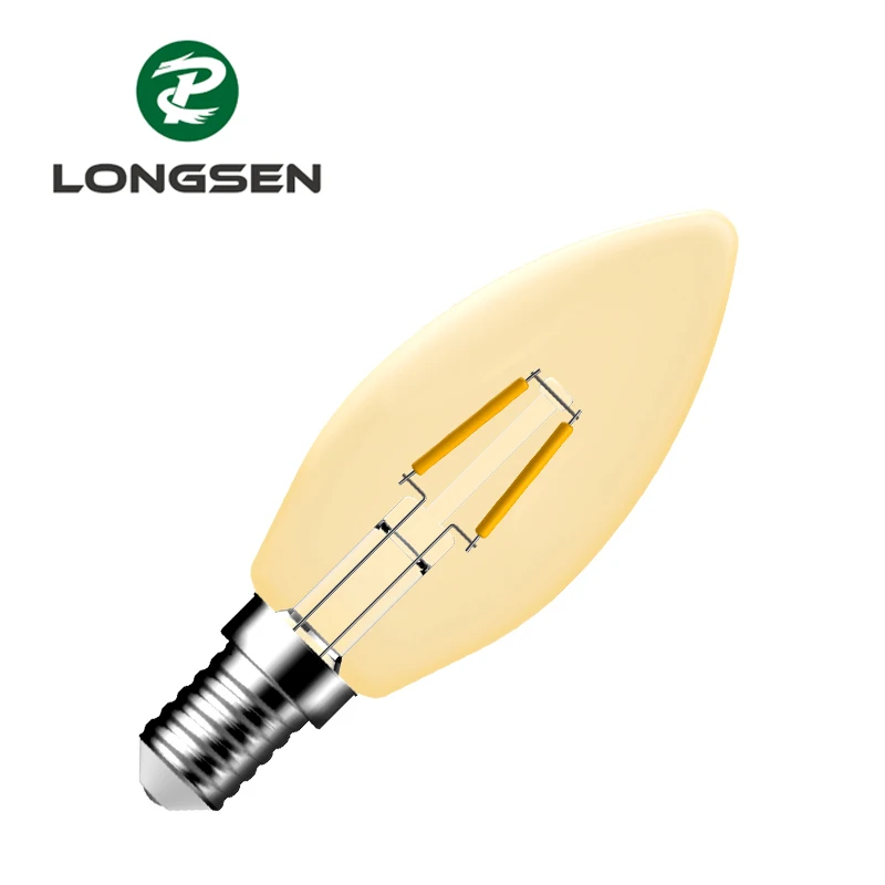 LED candle bulb with filament chip E14