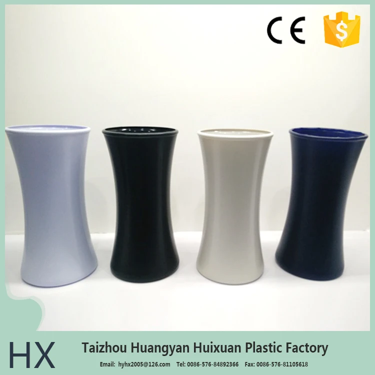 Garden decor cheap stackable flowerpot black garden plant flower planter pot decorative plastic flowerpot