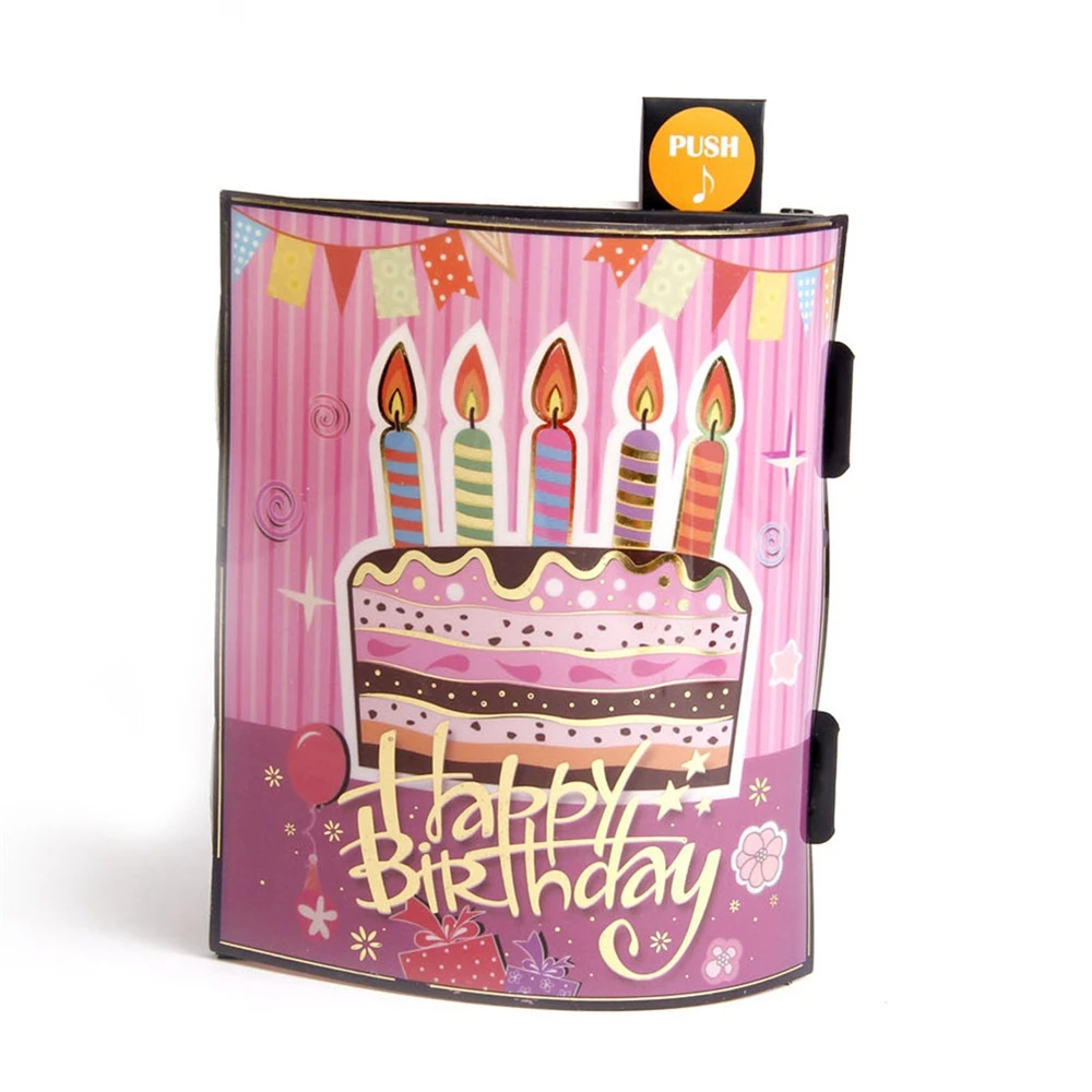 Music 3D Pop Up Birthday Cake Card Musical Greeting Cards Happy Birthday to You