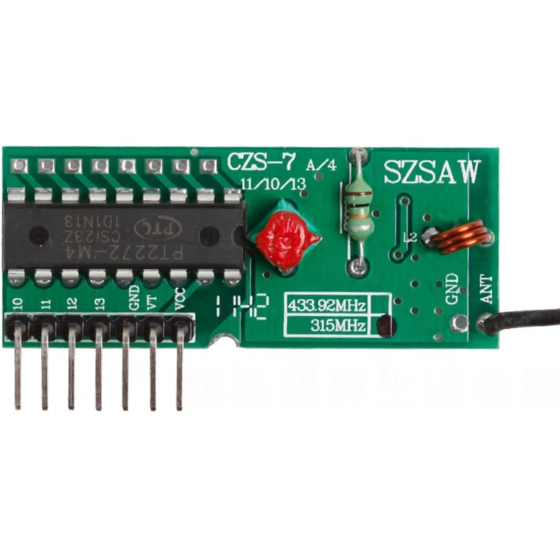 Taidacent Shortwave Regenerative Receiver Regeneration for PCB Four Road 315MHz/433MHz Super Regeneration Receiver Module