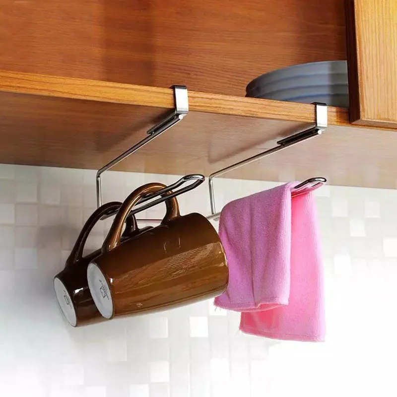 Multifunctional Metal Wire Kitchen Holder Hanging Coffee Mark Cup Drying Rack Hooks for Towel Tea Cup