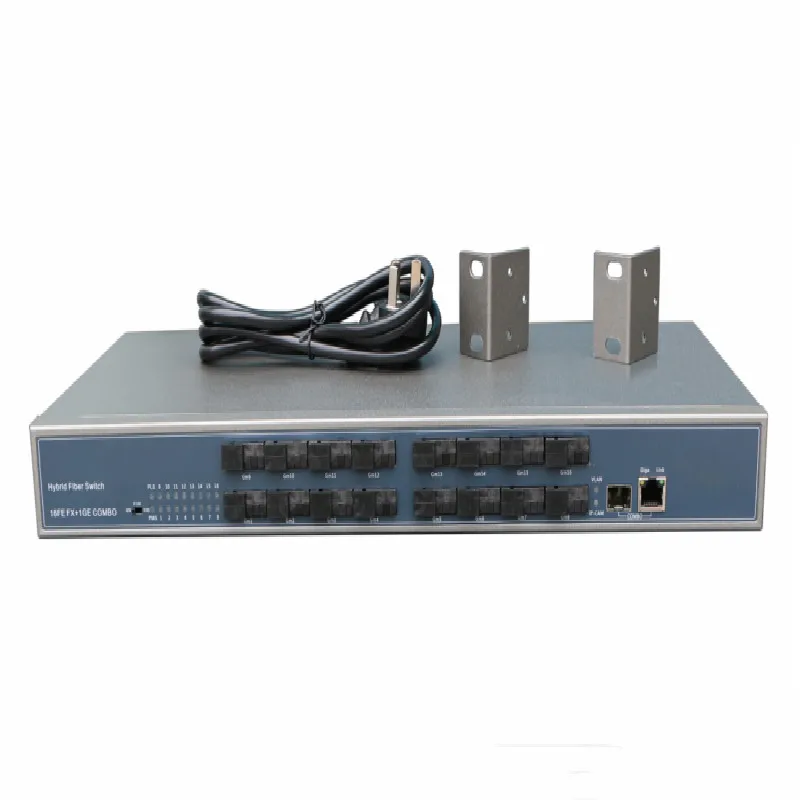 1U rack fc sc 16 port fiber switch with 2 port 1000mbps rj45 and 2 gigabit combo rj45/sfp