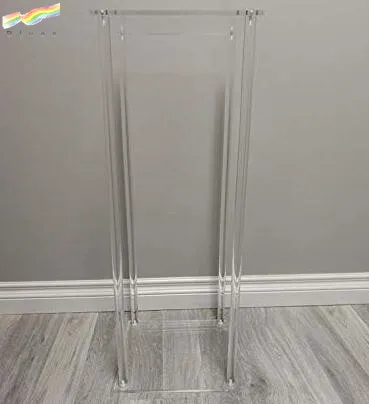 High Quality Transparent Clear Flower Stand Acrylic Column Event Aisle Decor Pillar Wedding Table Centerpiece
