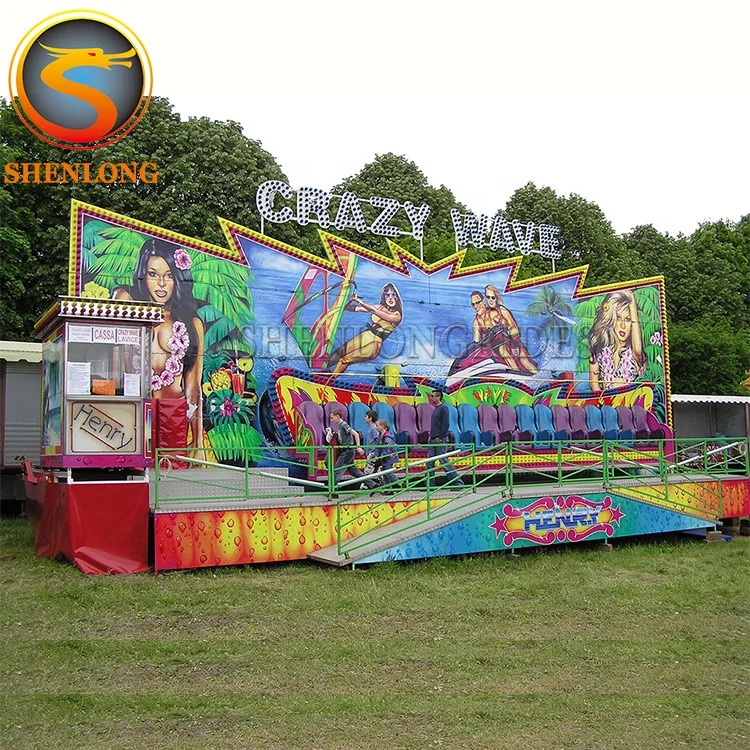 Fun Fair Ground Attractions Crazy Wave Amusement Rides Miami Tropical Trip