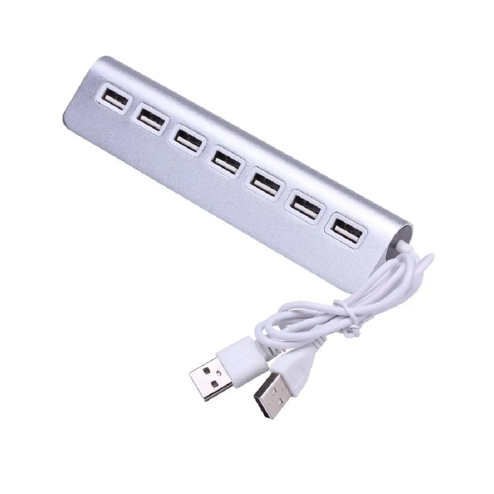 New Aluminum Alloy High Speed 7 Ports USB 2.0 HUB Adapter Transfer Speed Up to 480M bps Mini USB Hub