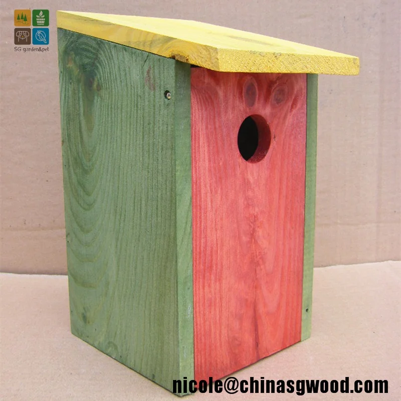 SenGong DIY  Cheap Wooden bird box nest box /wood pet cage/bird house in china for wholesale