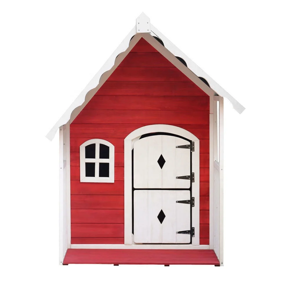 Kids Wooden Playhouse Children House Cubby Place Pretend Play Sturdy Fir Wood