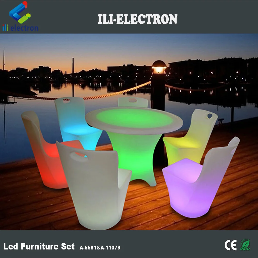 16 colors changing plastic led bar furniture sets