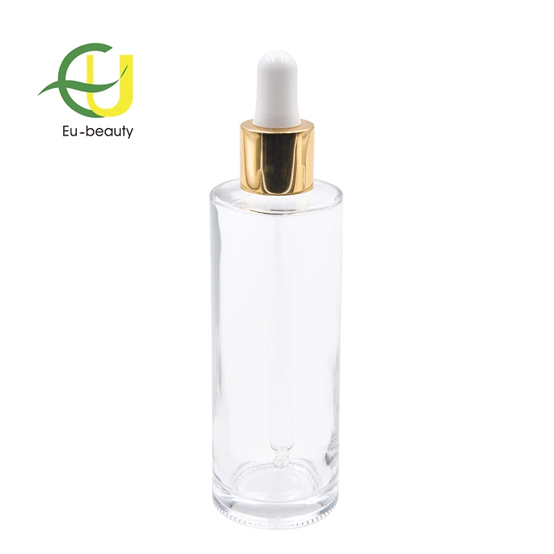 
30ml 60ml 100ml cylinder burgundy glass bottle, shiny gold glass dropper pipette 