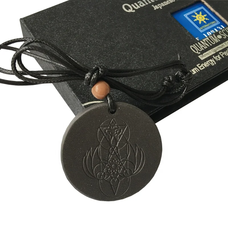 Health Jewelry Japanese Quantum Energy Pendant Negative Ion Lava Stones Pendants 6000 ions