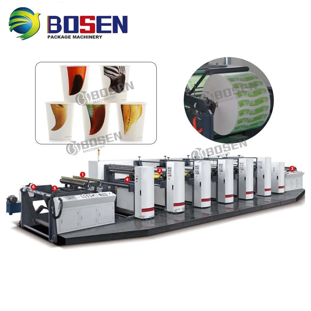 High Quality Flexo Printing Machine for Paper Cup Flexographic Printer Letterpress Revised Printing Is Avaible Automatic CN;ZHE