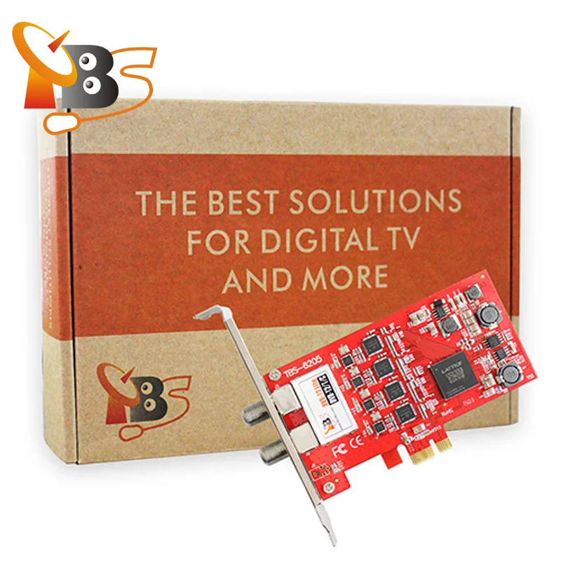 
TBS6205 DVB-T2/T/C Quad TV Tuner PCIe Card for Watching UK Freeview SD and HD Channels 