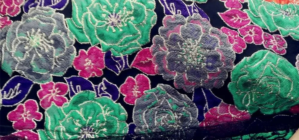3D floral yarn high density antique brocade jacquard dress fabric